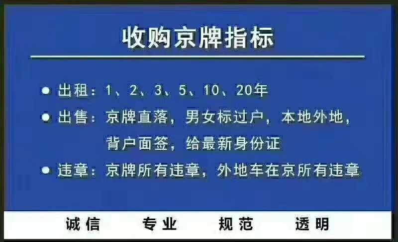 现在北京租牌照租一年多少钱——京牌办理流程+步骤+具体事宜